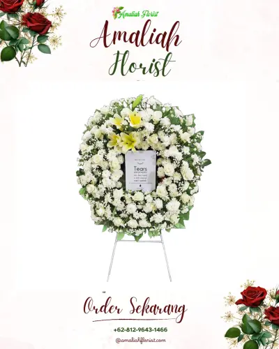 Krans Bunga Duka Cita di Rumah Duka Pucang